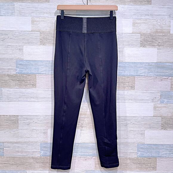 Calvin Klein Ponte Skinny Pants Black High Waist Elastic Waistband Womens Medium - Picture 3 of 6